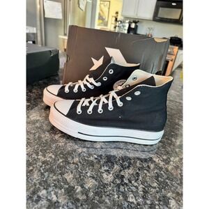 Converse Black and White Chuck Taylor All Star Platform High Top Sneakers